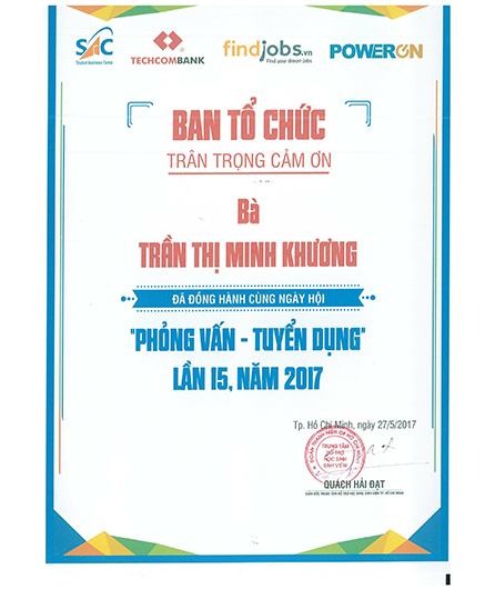 Giải thưởng khi tham gia 