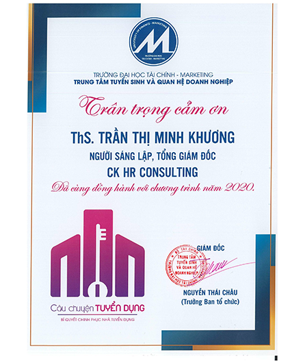 Giải thưởng của Trường đại học <br> Tài chính - Marketing